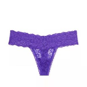 Victoria secret panty thong lace - up purple size large L